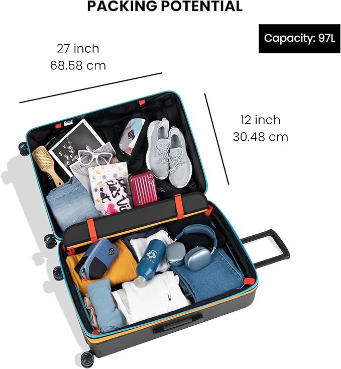 Sherpani Meridian, 29 Inch Travel Hardside Luggage, Durable Hardshell Luggage - Image 4