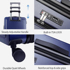 KROSER Carry On Luggage with Spinner Wheels & Built-in TSA Lock, Expandable Top - Image 4