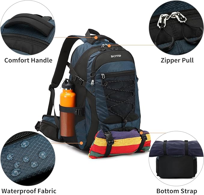 BOVIP 40L Hiking Backpack Waterproof Lightweight Daypack Travel Sports Camping - Image 4