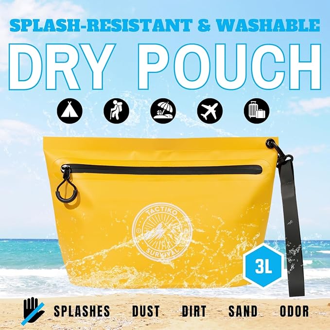 3-Pack Tactiko Heavy-Duty Splash Water Resistant Zipper Pouches - 3 L Hold-All - Image 2