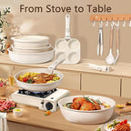 GiPP Ceramic Pots and Pans Set Non Stick, Nonstick Detachable Handle Cookware - Image 5