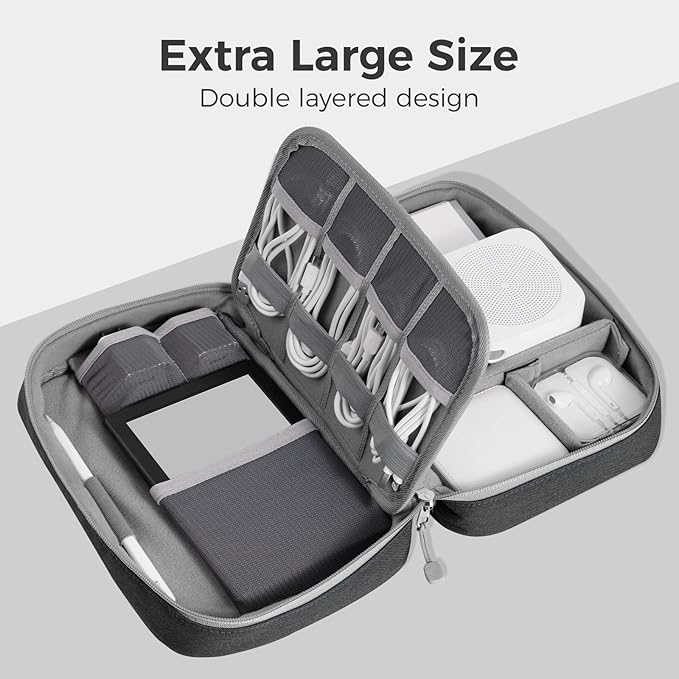 pack all Electronic Organizer Plus, Larger Capcity Cable Organizer Bag - Image 4