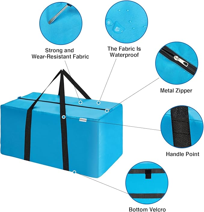 2-in-1 Space Saving Storage Bundle: Extra Large Blue Moving Bag + Transparent - Image 3