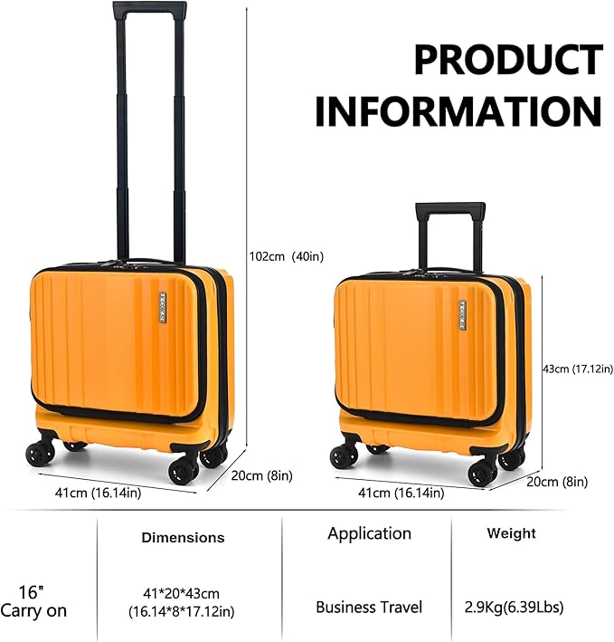 TydeCkare 16" Carry on Luggage - Image 3