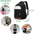 FENGDONG 17.3 inch Large Laptop Backpack Travel College Backpack Waterproof - Image 2