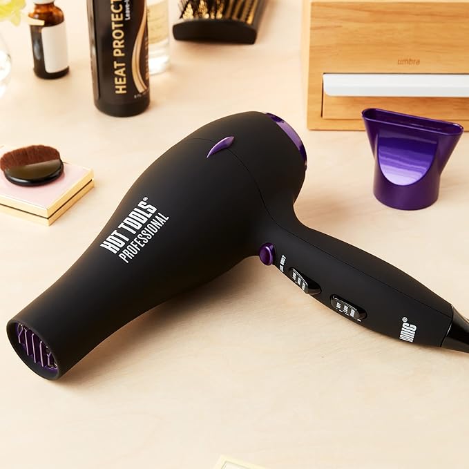 HOT TOOLS Pro Artist Tourmaline 2000 Turbo Hair Dryer | Lightweight with Quiet Blowout Results