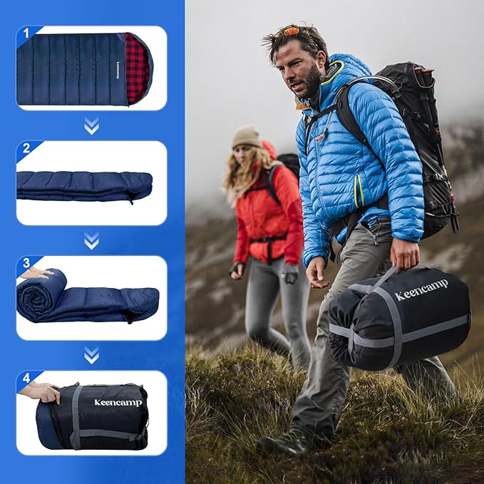 0 Degree Sleeping Bag Cotton Flannel Winter Cold Weather - Image 6