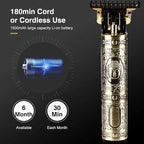 Unisex Hair Trimmer Kit - Cordless, Rechargeable, Waterproof, with Guide Combs for Men