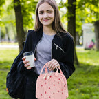 Bluboon Lunch Bag for Women Men Cute Corduroy Lunch Tote Bags Reusable - Image 5