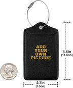 2PC Custom Luggage Tags Personalized Leather Luggage Tag - Image 4