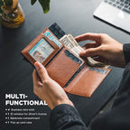 VULKIT Pop up Card Wallet Minimalist Cash Wallets RFID Blocking Leather Smart - Image 6