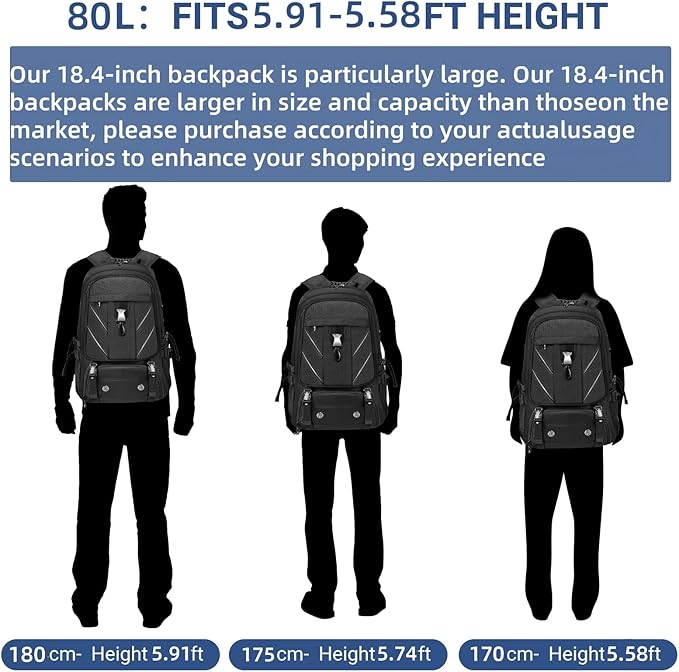 18.4 Inch Large Travel Backpack - Image 2