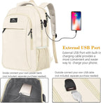 MATEIN Beige Laptop Backpack 15.6 Inch, Lightweight Sturdy Bag - Image 2