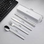 DEVICO Travel Utensils With Case, Camping Silverware, Portable Cutlery Flatware - Image 2