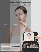 Chomeiu Makeup Bag with LED Mirror, Travel Cosmetic Train Case - Image 5