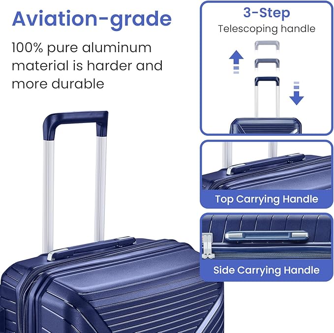 Campfun Luggage 4 Piece Sets, Expandable Carry On Luggage Set Hardshell PP - Image 5