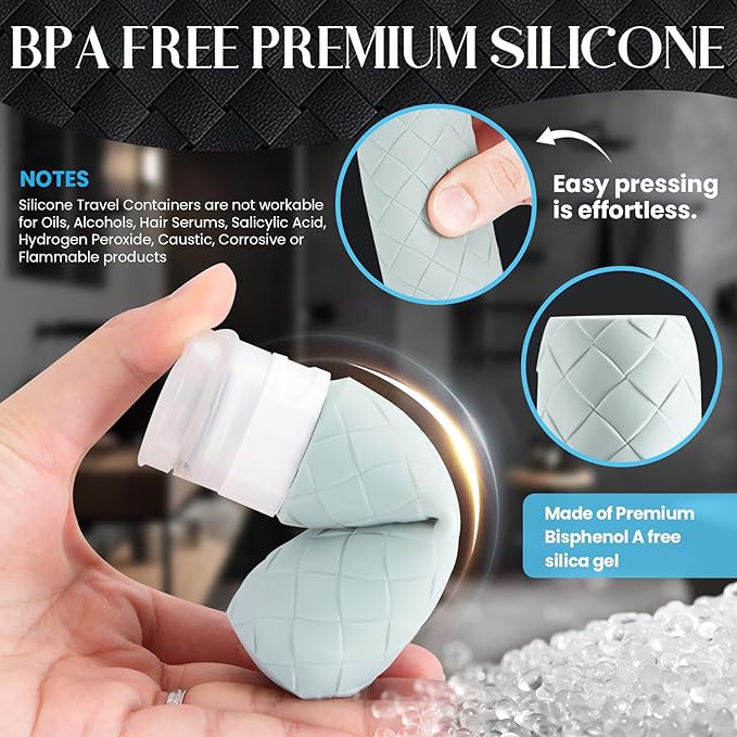 Travel Bottles for Toiletries, TSA Approved Silicone Travel Size Containers for - Image 4