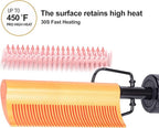 DAN Technology Curved Ceramic Hair Straightener and Heat Press Comb, 450°F Dual Voltage for Natural Black Hair, Portable for Travel & Home