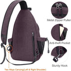MOSISO Sling Backpack, Canvas Crossbody Hiking Daypack Bag - Image 5