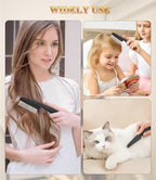 Dandruff Comb Fine Tooth Scalp Detox Comb Lice for Women, Men & Kids Stainless Steel Scalp Detoxing, Sweep & Massage Hair Brush Tool for Hair Care (1PC Black)