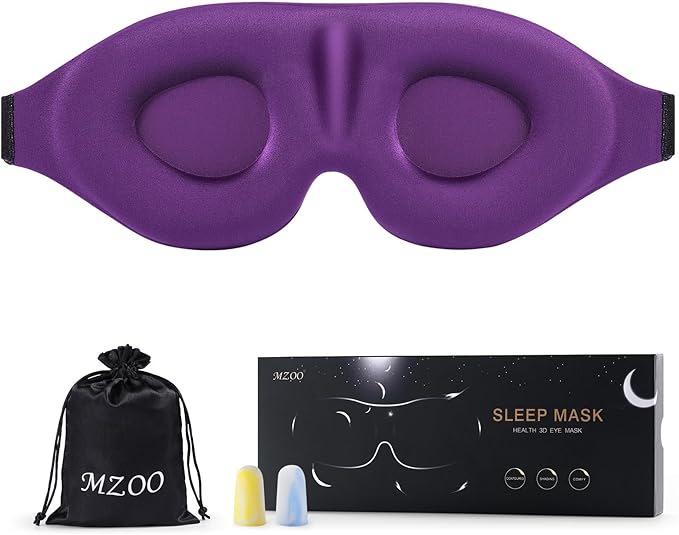 MZOO Sleep Eye Mask for Side Sleeper Men Women, Zero Eye Pressure 3D Sleeping by MZOO