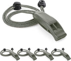 4Pack Emergency Whistles with Adjustable Reflective Lanyard, Shrill Loud Safety by CooBigo