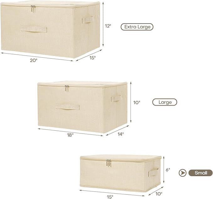 ANMINY 2PCS Storage Bins with Zipper Lids 13 Qt Lidded Fabric Storage Boxes - Image 6