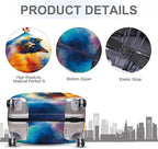 ANNA QUEEN Colorful Cat Luggage Cover, Artistic Blue Cat Design - Image 4