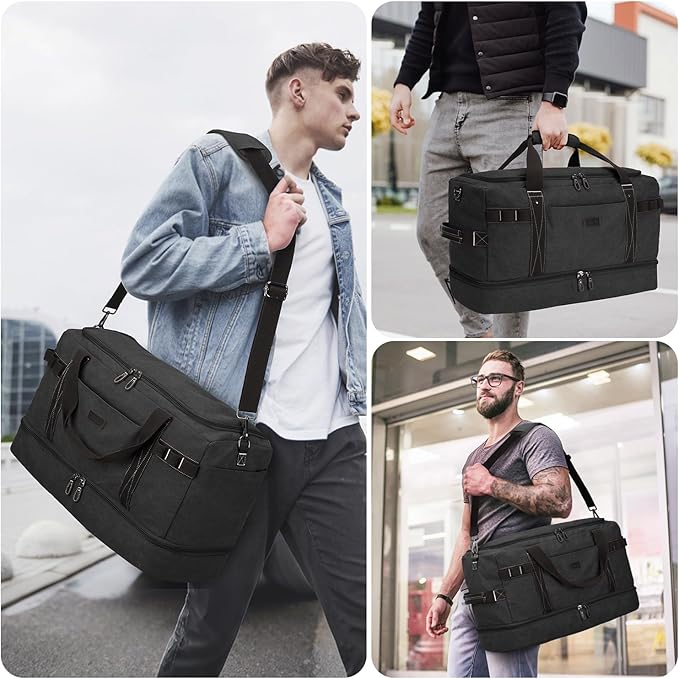 ZOMFELT Travel Duffle Bag for Men, Waterproof Canvas Overnight Duffel Bag - Image 5