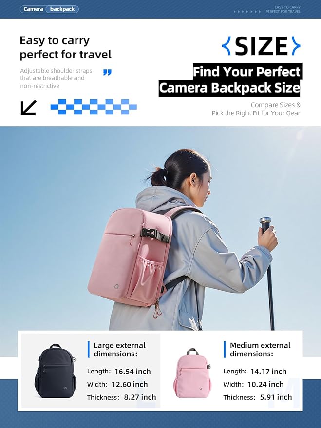 llano Compact Camera Backpack for DSLR/SLR/Mirrorless, Photography Bag - Image 7