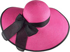 DRESHOW Beach Hats for Women Big Straw Wide Brim Summer Hat Floppy Foldable - Image 2