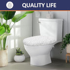 Microfiber Elongated Toilet Seat Cover 19.5"x 15" Machine Washable Solid Toilet - Image 7