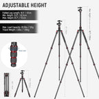 NEEWER 66"/168cm Carbon Fiber Tripod - Image 3