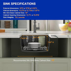 Dcolora 15 Inch Granite Composite Black Bar Sink Undermount Small Kitchen Sink - Image 6