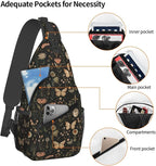 SUPLUCHOM Sling Bag Vintage Butterfly Moon Flower Hiking Daypack Crossbody - Image 4