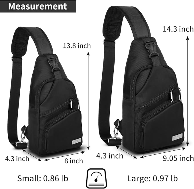 AMJ Crossbody Sling Bag Men Women, Casual Shoulder Backpack, Chest Daypack - Image 2