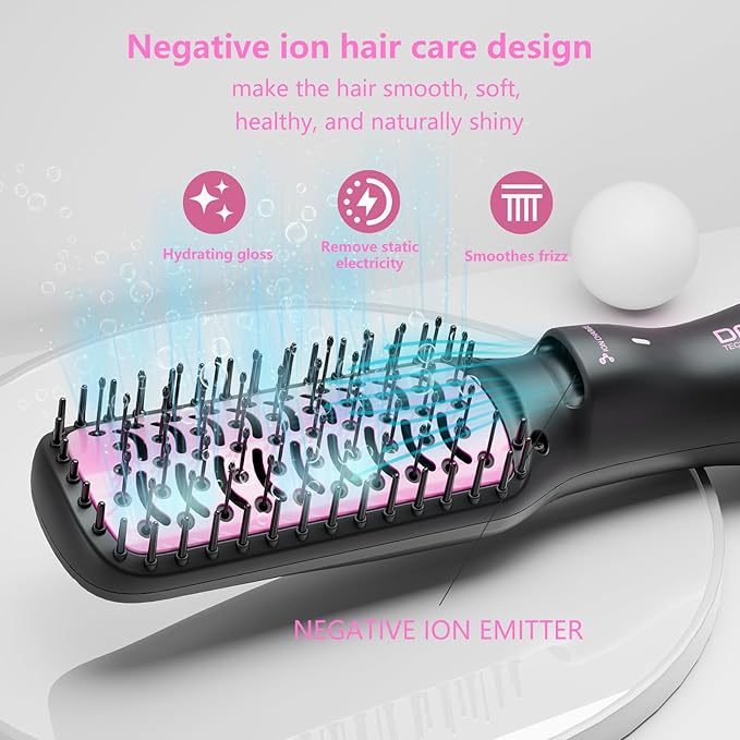DAN Negative ion Hair Dryer Brush,Paddle Brush Blow Dryer,BlowDryerBrush,HairDryerBrush,Straightener Brush,BrushBlow dryers for Women