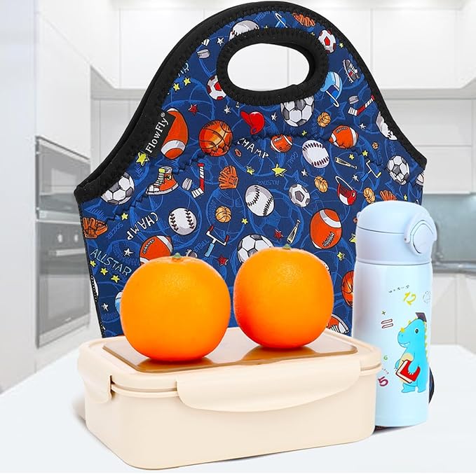 FlowFly Neoprene Kids Lunch box Insulated Soft Bag Mini Cooler Thermal Meal - Image 7