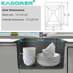 15 x 20 Inch Black Drop In Kitchen Sink - Image 3