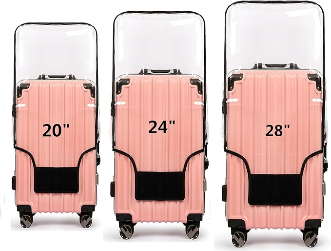 3PCS Clear PVC Suitcase Cover Protectors Transparent Luggage Covers Waterproof by FABULWAY