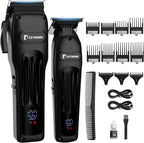 BESTBOMG® Professional Hair Clippers for Men, Professional Barber Clippers and Trimmer Set, Mens Cordless Hair Clipper for Barbers Haircut Kit Fade, BS-808A (Black)