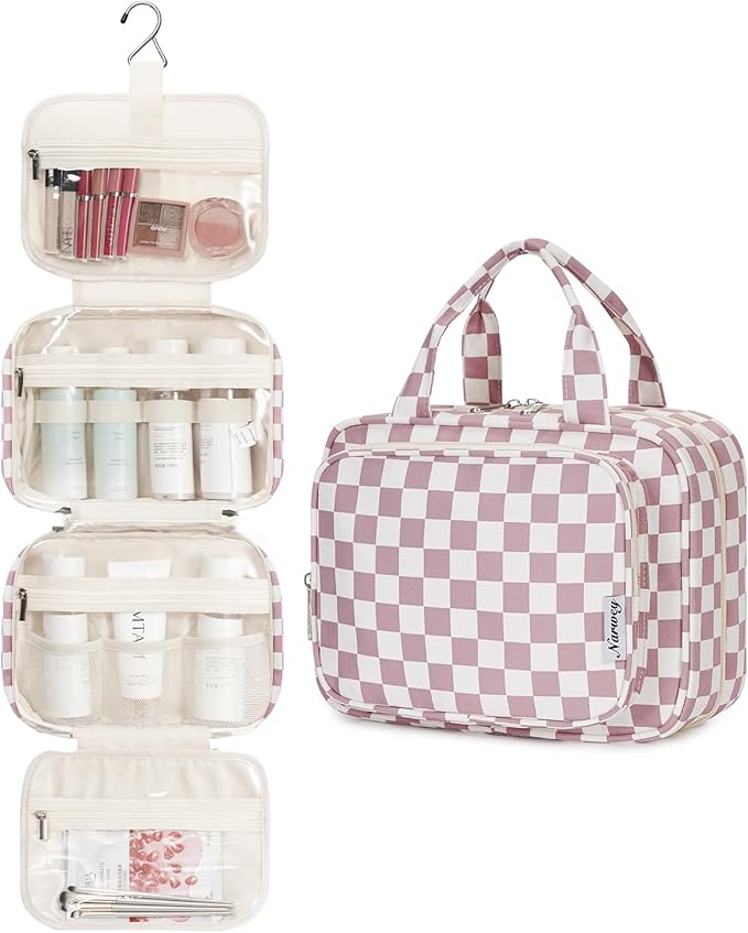 Narwey Hanging Toiletry Bag for Women Travel Makeup Bag Organizer Toiletries - Image 2
