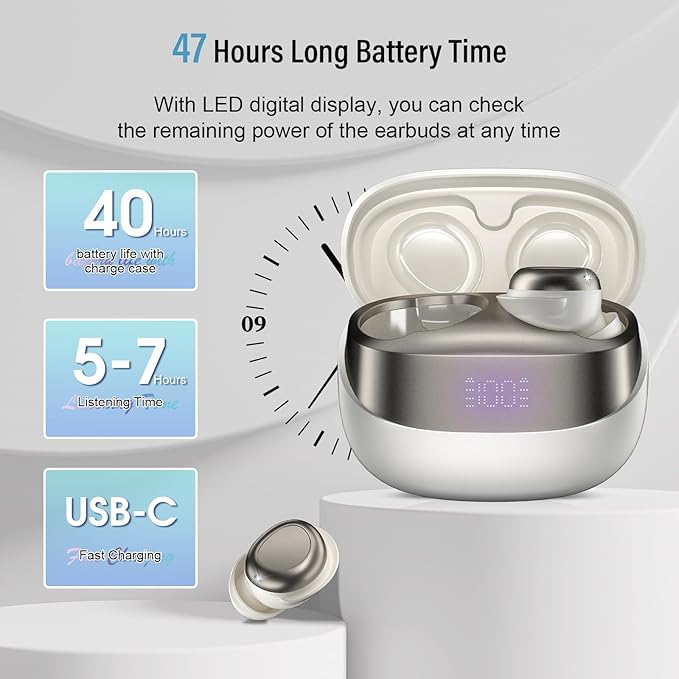 Sleep Earbuds Bluetooth 5.4 in Ear Light-Weight Headphones, Mini Sleep - Image 4