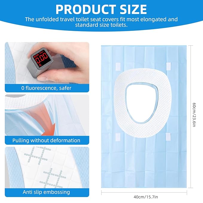 35 Pack Toilet Seat Covers Disposable 16x24 Inch XL Portable Toilet Liners - Image 2