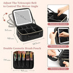 Makeup Bag with LED Mirror, Rechargeable LED Light - Image 2