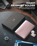 VULKIT Passport Holder with Airtag Holder RFID Blocking Passport Wallet Travel - Image 6
