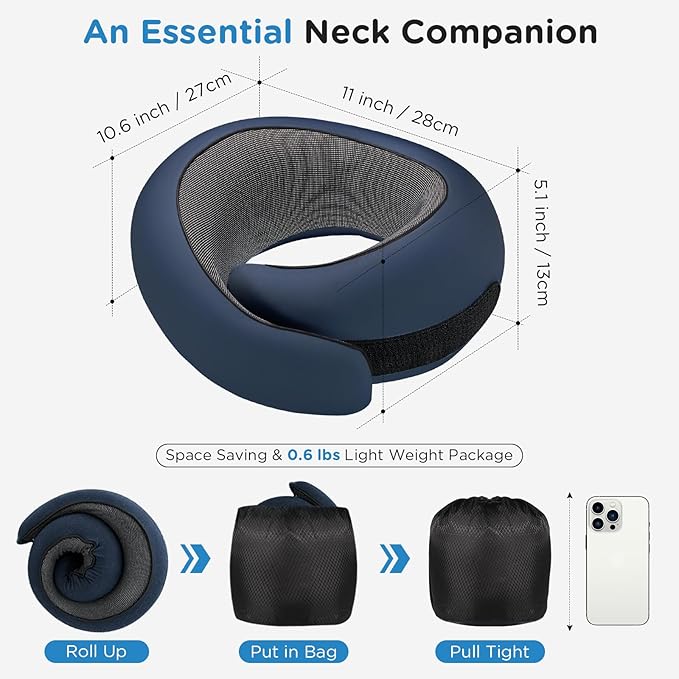 Neck Pillow Airplane, 100% Pure Memory FoamTravel Neck Pillow Travel Neck - Image 4