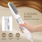 Dual Voltage Hair Dryer Brush, Travel Hot Air Brush Mini, Blow Dryer Ionic Straightener Curler Styler Blowout Hair Tools