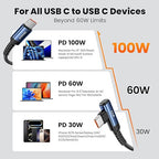 USB C Cable 100W Right Angle Fast Charging Cord, Nylon Braided USB 2.0 Cable - Image 7