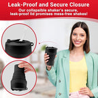 Collapsible Protein Shaker & Water Bottle Food-Grade, Leakproof Lid 600mL/20oz - Image 3